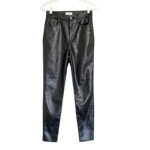 Pistola Aline Skinny Black Faux Leather High Waisted Ankle Pants size 25